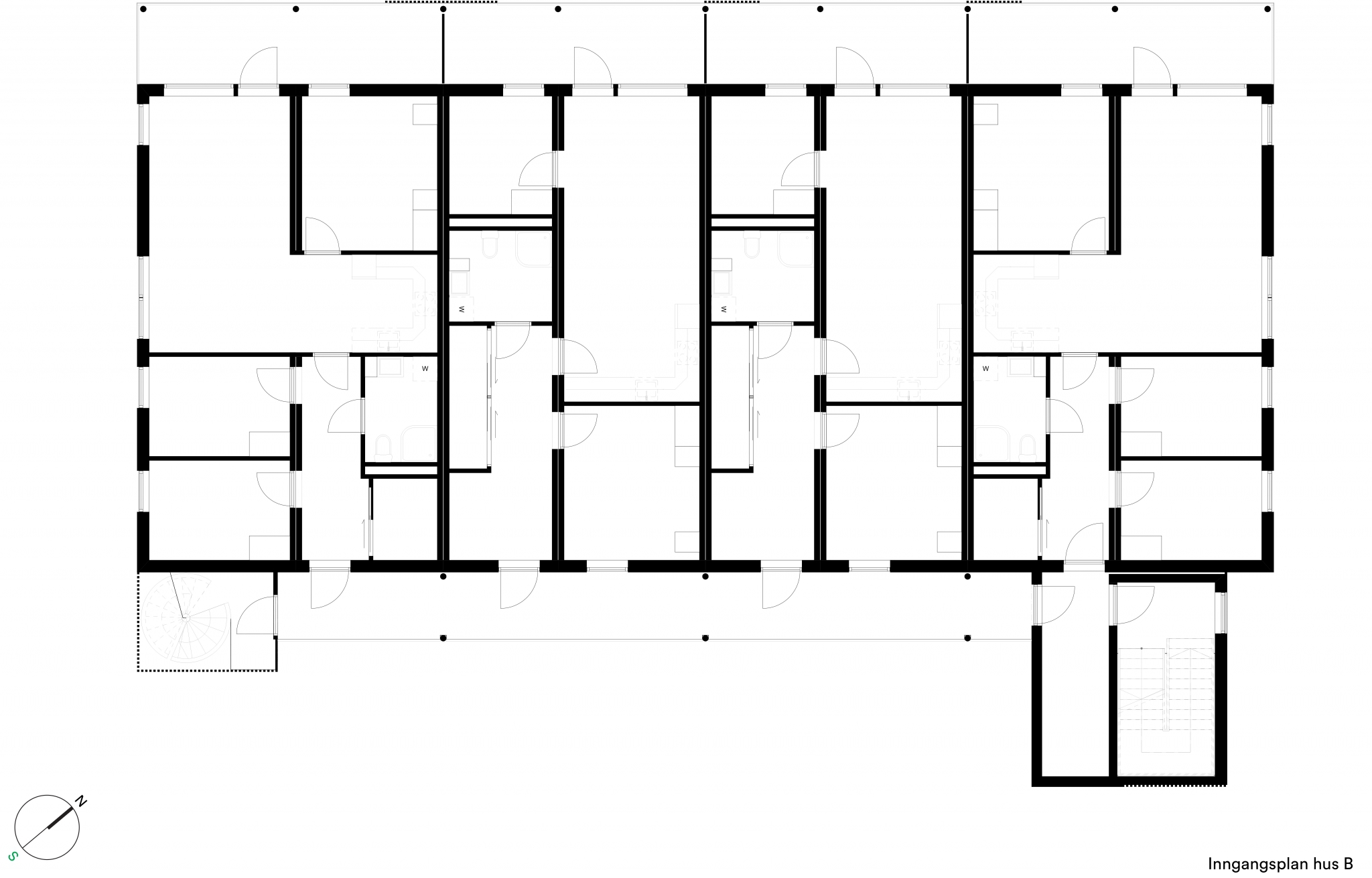 Elvegata Hus B inngangsplan