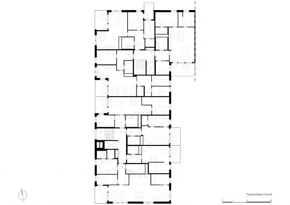 Lundkvartalet Plan Typisk etasje Hus B